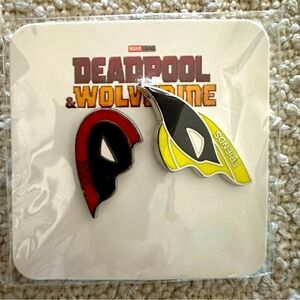 Marvel Deadpool and Wolverine Best Friends Heart Pin Set NWT